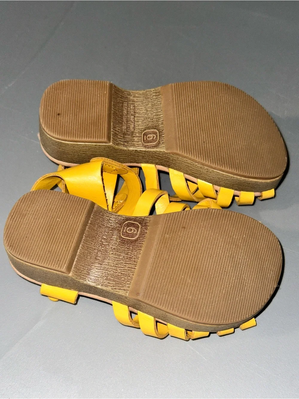 Old Navy Bright Yellow Woven Girls' Sandals with Ankle Strap